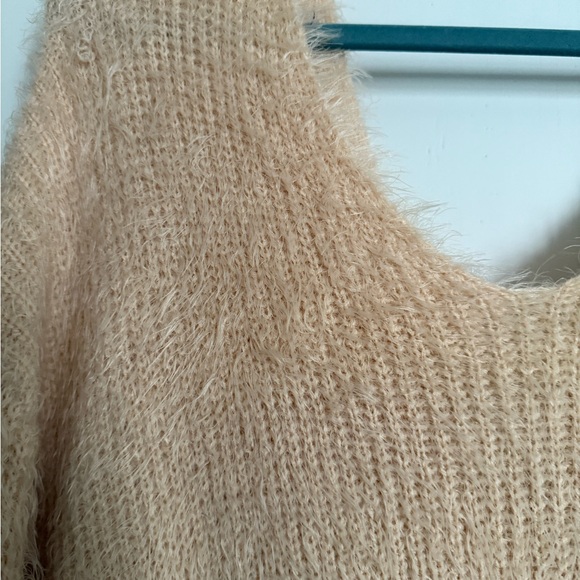 Lulu's Soft Peach Reversible Fuzzy Sweater - Picture 2 of 4
